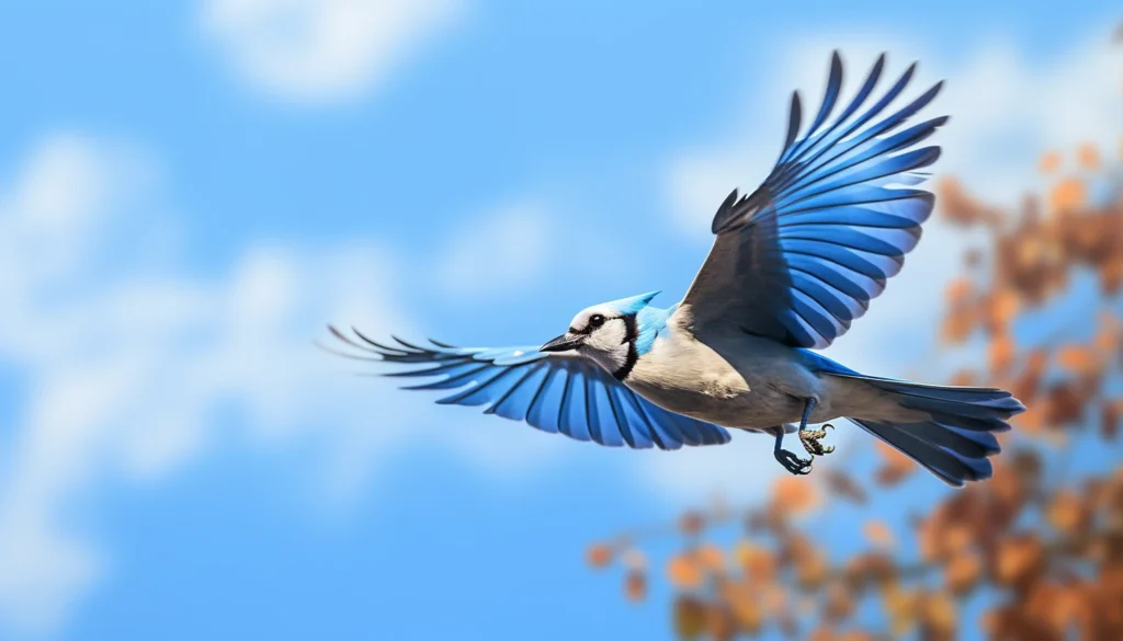 blue jay flying 